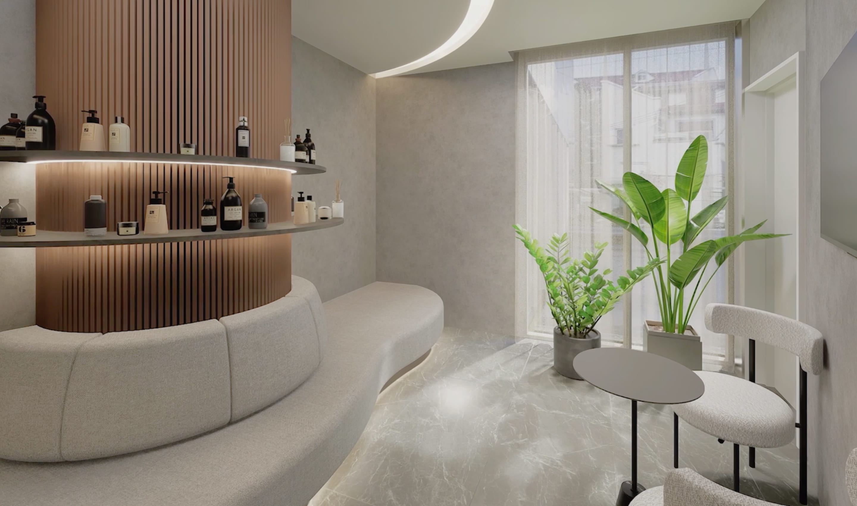 明るく清潔感のあるBE ONE CLINICの待合室